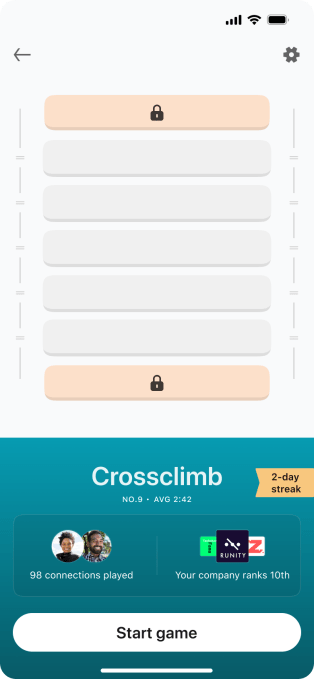 Crossclimb mobile game interface