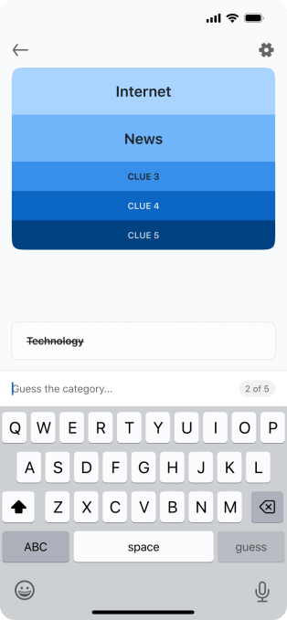 Inference mobile game UI