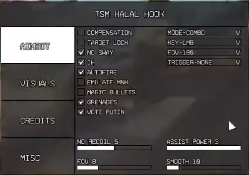 A screenshot of a window, showing cheating modes, that suddenly appears in a competitive Apex Legends game.