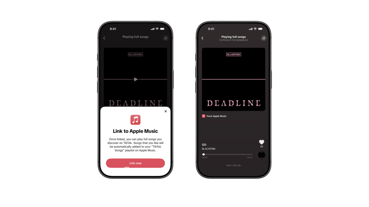 TikTok now lets Apple Music subscribers play full songs without leaving the app