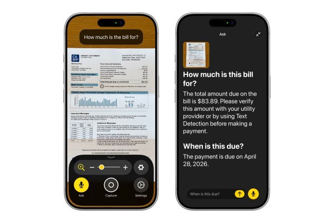 Image showing Apple's new Image recognition feature in VoiceOver at work, which is detailing a bill