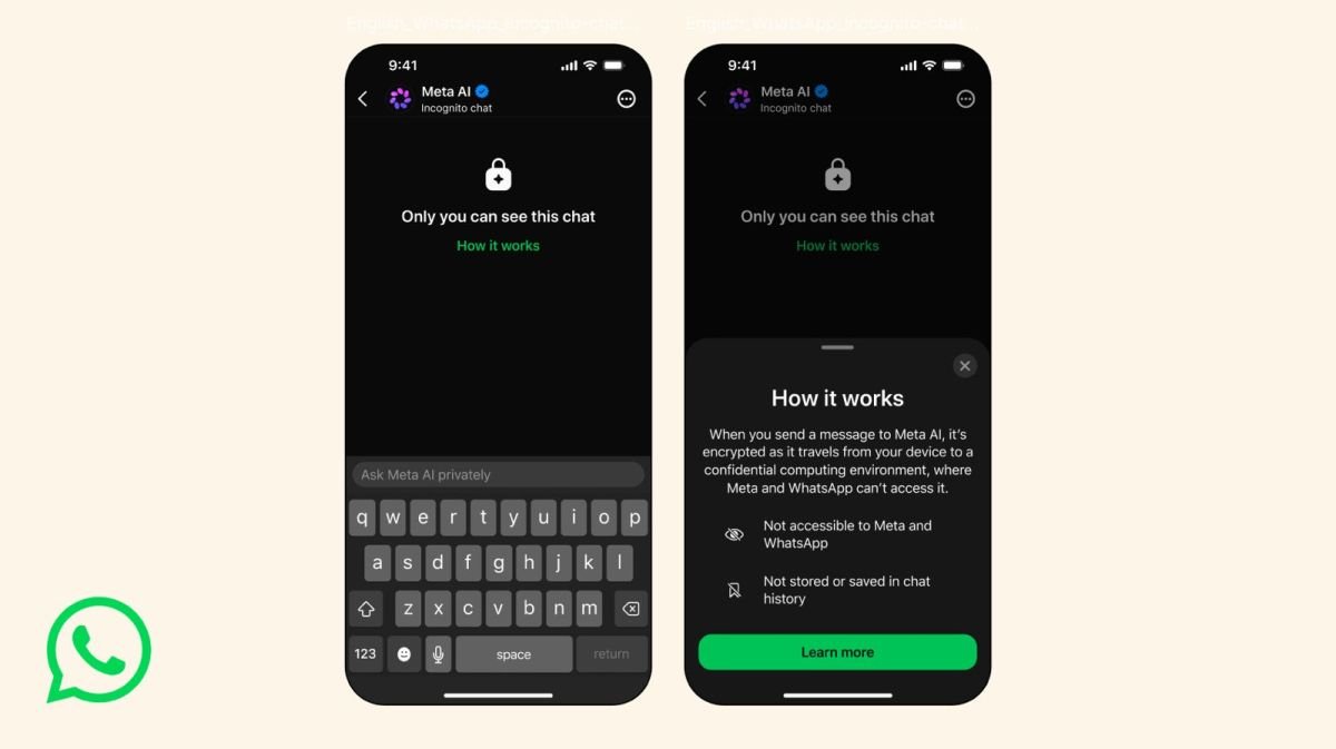 WhatsApp adds an incognito mode in Meta AI chats