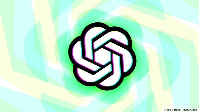 OpenAI logo with spiraling pastel colors