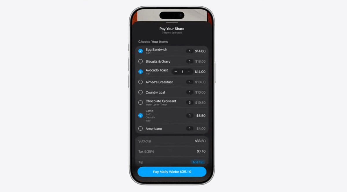 Apple is fixing the headache of splitting the bill with its new Siri in Camera feature