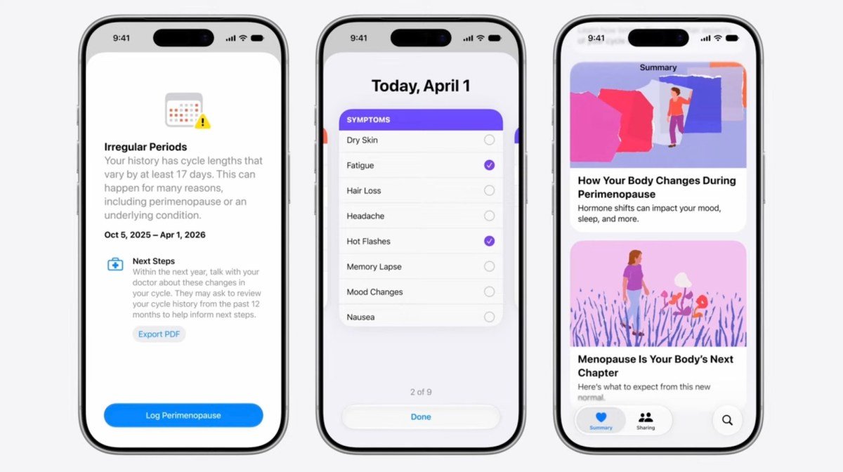 Apple’s Health app can now tell you if you’re in perimenopause